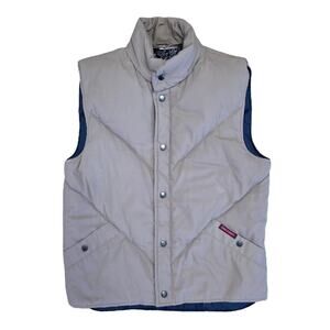 Vtg 80s Down Country Khaki Down Puffer Button Up Vest Gorpcore Outdoors EUC S